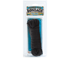 Doc Johnson Japanese Cotton Rope 10m - Soft Textile, Juodas