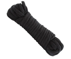Doc Johnson Japanese Cotton Rope 10m - Soft Textile, Juodas