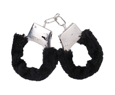 Doc Johnson Pipedream Furry Cuffs Juodas - Comfortable Faux Fur Restraint System