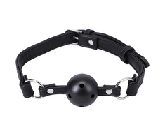 Doc Johnson Ball Gag Vegan Leather Adjustable Juodas 55mm