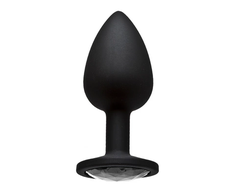 Doc Johnson Booty Bling Spade Intimate Plug Small Juodas with Gem Accent