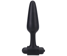 Doc Johnson Silicone Juodas Anal Plug 12 cm with 10-Function Bullet