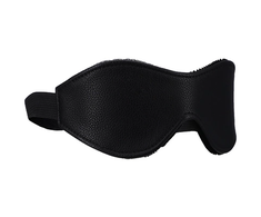 Doc Johnson CalExotics Juodas Vegan Leather Eye Mask with Velvet Lining