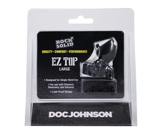 Doc Johnson Rock Solid EZ Top Cap Large Juodas - Leak-Proof One-Handed System