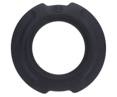 Doc Johnson FLEXISTEEL Juodas Silicone Ring with Metal Core 35mm - Enhanced Durability