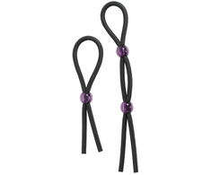 Doc Johnson Silicone Adjustable Intimate Ties Set Juodas &amp; Violetinė