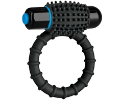 Doc Johnson CalExotics Vibrating Ring Juodas 10-Function Silicone Intimate Device