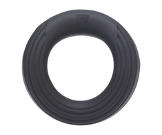 Doc Johnson Rev Flex Juodas Vibrating Ring - Dual Engine, Adjustable Fit, Rechargeable
