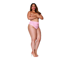 Rožinė Dreamgirl High-Waisted Lace Panty 1X Rožinė - Scalloped &amp; Cutout Detail
