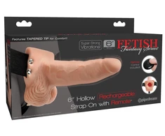 Pipedream FETISH FANTASY SERIES 6 COLIŲ TUŠČIAVIDURIO STRAP-ON SU NUOTOLINIO VALDYMO ŠVIESA
