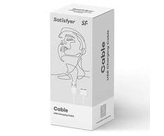 Satisfyer - USB įkrovimo kabelis Baltas