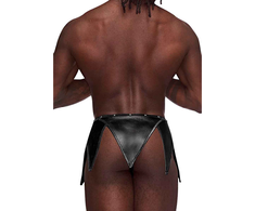 Male Power Gladiator Kilt S/M Juodas - Modern Kilt with Attached Thong
