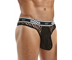Male Power Lo Rise Thong L/XL Juodas - Comfort Waistband Design