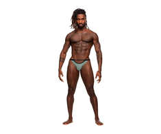 Male Power Magnificence Micro V Thong L/XL Jade - Decorative Details