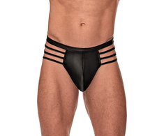 Male Power Cage Matte Thong L/XL Juodas - Strappy Comfort Design