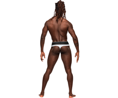 Male Power Modal Rib Comfort Bong Thong S/M Baltas - Soft Elastic Waistband