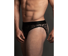 Allure Dreamgirl Lace Open Back Brief S/M - Sheer Mid-Rise Intimate Panty
