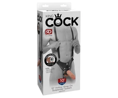 Pipedream KING COCK 25,4 CM TUŠČIAS DIRŽINIS DILDAS SU PAKABOS SISTEMA, ŠVIESUS