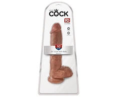 Pipedream „King Cock“ 10 colių dydžio kamuoliukai, įdegę