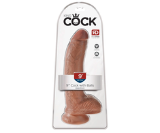Pipedream King Cock 9 colių rutuliai Tan