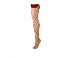 Kix'ies Claudia Thigh-High Stockings Large Net Raudona Size C