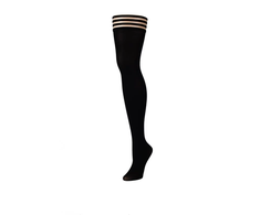 Kix'ies Danielle Model C Juodas Opaque Thigh-High Tights Size C