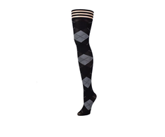 Kix'ies Kimmie Argyle Thigh-High Stockings Juodas Size C No-Slip