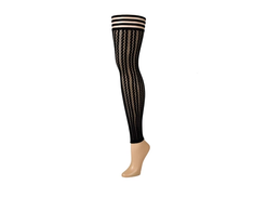 Kix'ies Lindsay B Thigh-High Footless Tights Juodas - Stripe Texture