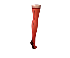 Kix'ies Monica Thigh-Highs Raudona D - Sheer Stockings with Juodas Seam