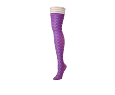 Kix'ies Par 4 Thigh-High Stockings B Violetinė Argyle Pattern