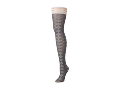 Kix'ies Par 4 Thigh-High Stockings C Pilkas Argyle Pattern