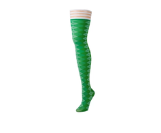 Kix'ies Par 4 Argyle Thigh-Highs C Žalias - No-Slip Golf Collection