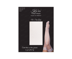 Kix'ies Sammy Thigh High Stockings D Baltas - No-Slip Comfort Fit