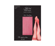 Kix'ies Sandra Thigh-High Raudona Fishnet Stockings Size B