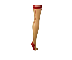 Kix'ies Whitney Thigh-Highs D Nude with Raudona Band &amp; Back Seam