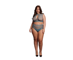 Shots Duo Net Keyhole Two-Piece Set Queen Size Juodas XL-4XL