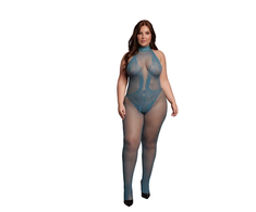 Shots Le Desir Plus Bodystocking Lace &amp; Fishnet Queen Size XL-4XL