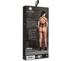 Shots Leda XIII Plus Size Bodysuit with Crossed Neckline &amp; Off-Shoulder Straps