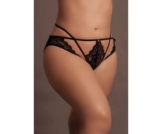 Shots Le Desir Lena Plus Size Briefs with Open Design and Gold Accents