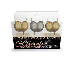 Little Genie Productions Glitterati Decorative Candle Set Gold &amp; Sidabrinis Party Collection 6pcs