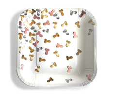 Little Genie Productions Glitterati Premium Metallic Party Plates 7" - Multicolor, 8 pcs