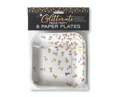 Little Genie Productions Glitterati Premium Metallic Party Plates 7" - Multicolor, 8 pcs