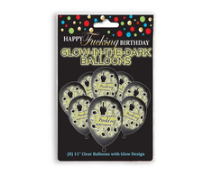 Little Genie Productions NPW Happy Birthday Glow Balloons 8-Pack - Luminous Party Decor 11"