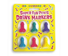 Little Genie Productions Labai smagus penis – kokteilių žymekliai – 6 vienetų rinkinys