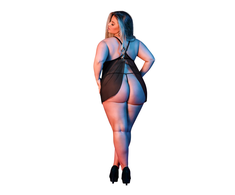 Magic Silk Exposed Babydoll Set 2X Juodas with Adjustable V-Back