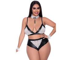 Magic Silk Dress Up 2X Intimate Wear Set Juodas &amp; Baltas Lace