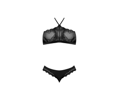 Magic Silk Exposed Halter Bandeau &amp; Panty Set L/XL Juodas