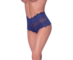 Magic Silk Exposed Lace Boy Short S/M Blueberry - Split Design Lingerie