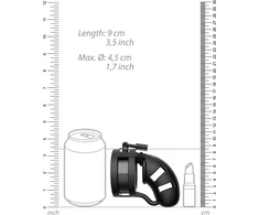 Mancage Model 18 Silicone Chastity Device with Split Strap 9 cm Juodas