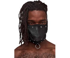 Male Power Triton Adjustable Mask with Neck Strap and Front Ring Juodas